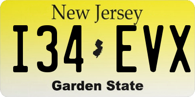 NJ license plate I34EVX