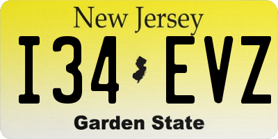 NJ license plate I34EVZ