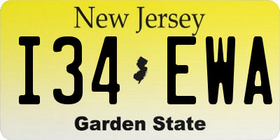 NJ license plate I34EWA