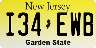 NJ license plate I34EWB