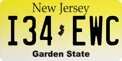 NJ license plate I34EWC