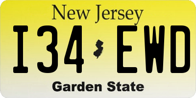 NJ license plate I34EWD