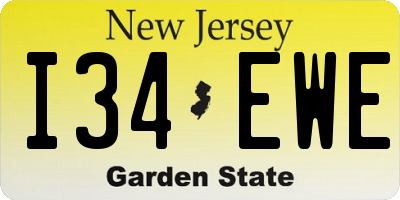 NJ license plate I34EWE