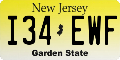 NJ license plate I34EWF