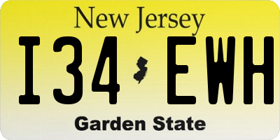 NJ license plate I34EWH
