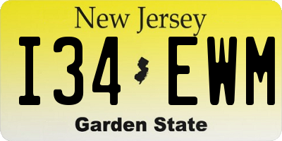 NJ license plate I34EWM