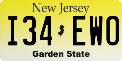 NJ license plate I34EWO