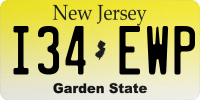 NJ license plate I34EWP