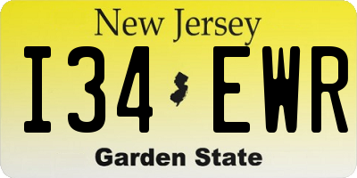 NJ license plate I34EWR
