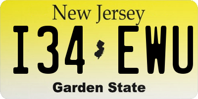 NJ license plate I34EWU