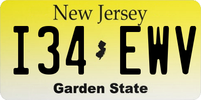 NJ license plate I34EWV