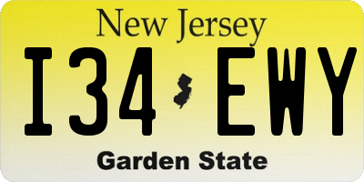 NJ license plate I34EWY