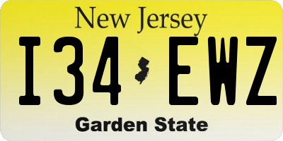 NJ license plate I34EWZ