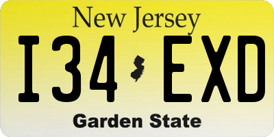 NJ license plate I34EXD