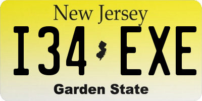 NJ license plate I34EXE