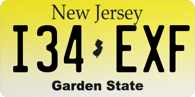 NJ license plate I34EXF