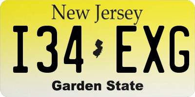 NJ license plate I34EXG