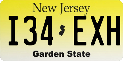 NJ license plate I34EXH