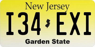 NJ license plate I34EXI