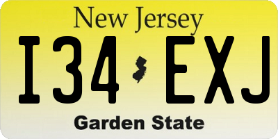 NJ license plate I34EXJ