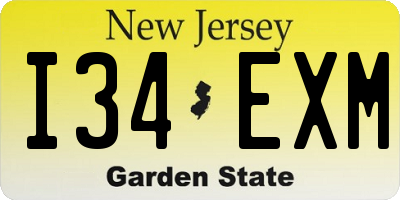 NJ license plate I34EXM