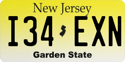 NJ license plate I34EXN