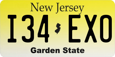 NJ license plate I34EXO