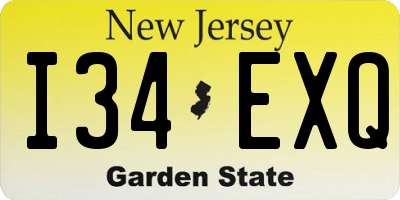 NJ license plate I34EXQ