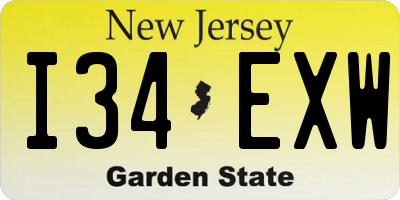 NJ license plate I34EXW