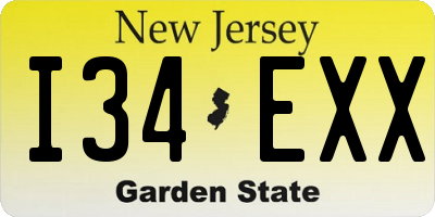 NJ license plate I34EXX