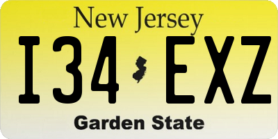 NJ license plate I34EXZ