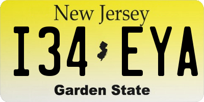 NJ license plate I34EYA