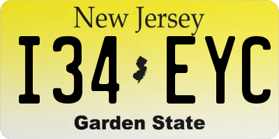 NJ license plate I34EYC