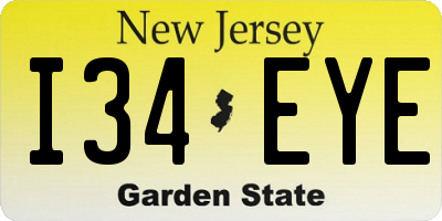 NJ license plate I34EYE