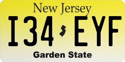 NJ license plate I34EYF
