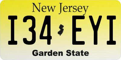 NJ license plate I34EYI