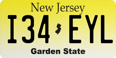 NJ license plate I34EYL