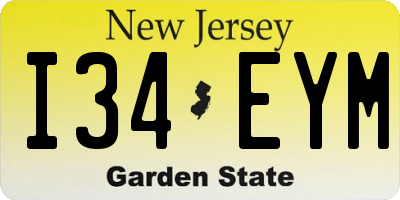 NJ license plate I34EYM