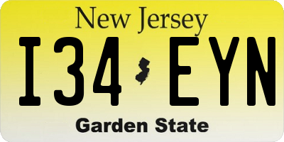 NJ license plate I34EYN