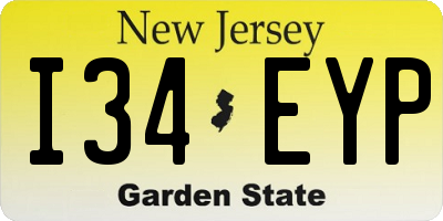 NJ license plate I34EYP