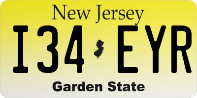 NJ license plate I34EYR