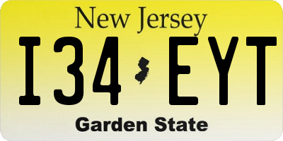 NJ license plate I34EYT