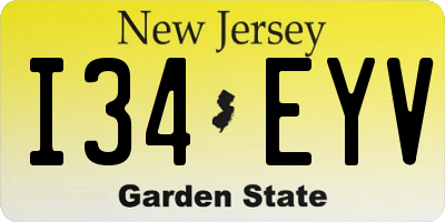 NJ license plate I34EYV