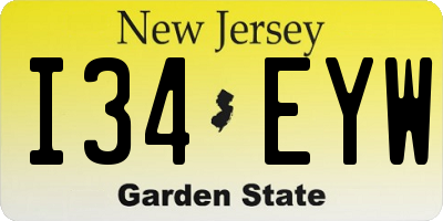 NJ license plate I34EYW