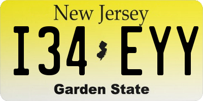 NJ license plate I34EYY