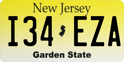 NJ license plate I34EZA