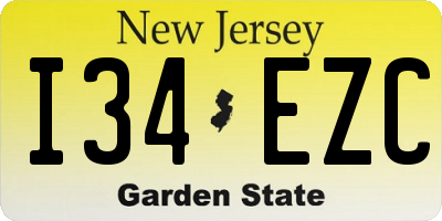 NJ license plate I34EZC