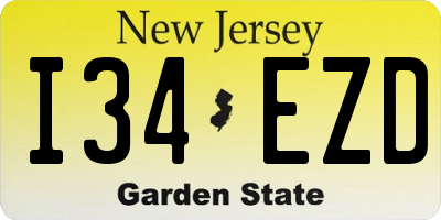 NJ license plate I34EZD