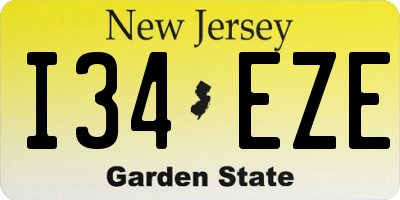 NJ license plate I34EZE