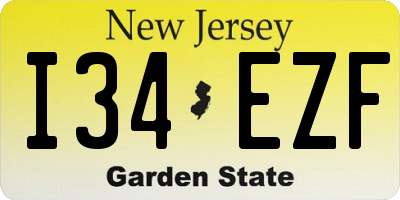 NJ license plate I34EZF